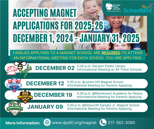 Applications for Magnet opens Dec 1 Parent Info Meetings are required